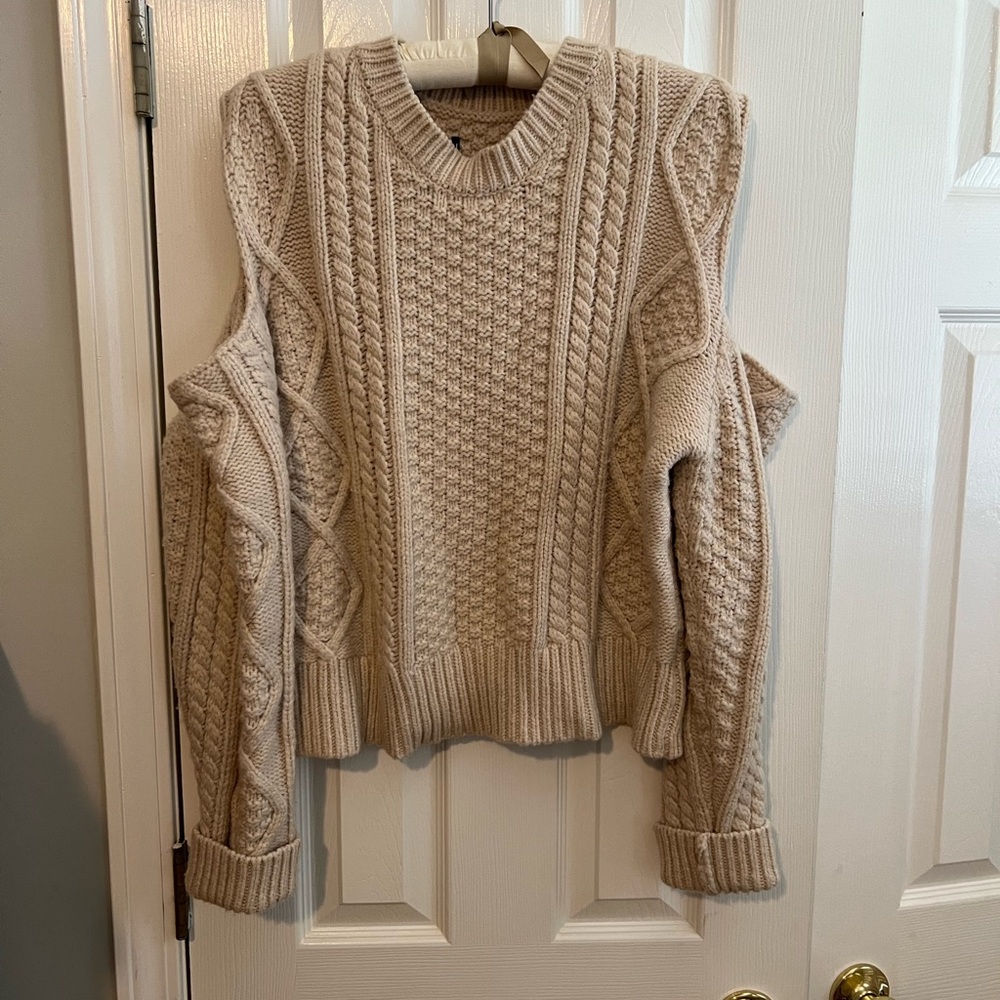 Blank NYC Textured Knit Sweater in Cream